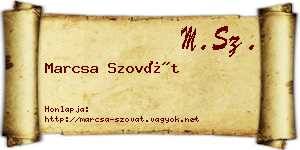Marcsa Szovát névjegykártya